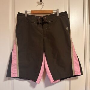 💗🤎 Vintage Y2K Fox Pink & Brown Athletic Swim BoardShorts 🤎💗